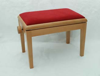 Gitarrenbank Buche natur, Polster rot