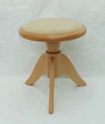 Gitarrenhocker Buche natur, Polster beige