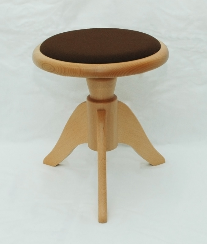 Gitarrenhocker Buche natur, Polster braun